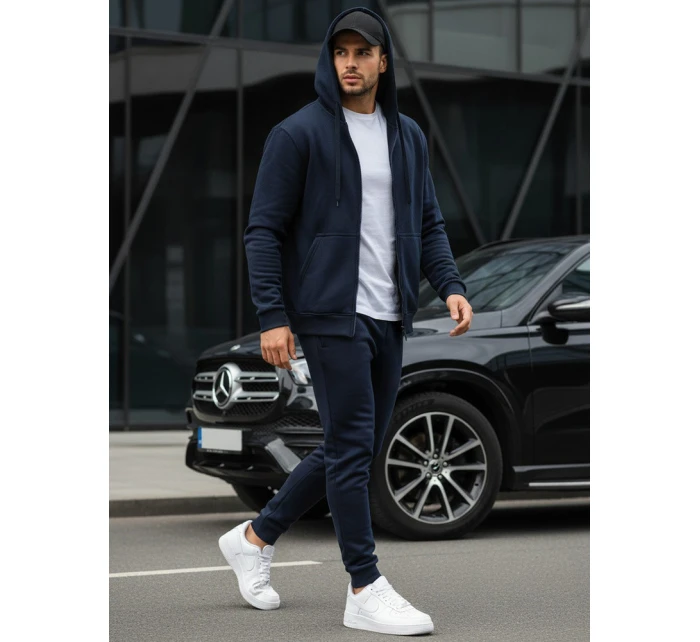 Pánská mikina na zip tmavě modrá model 21961957 - FashionStreet Pánská mikina na zip tmavě modrá model 21961957 - FashionStreet