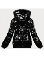 BŁYSZCZĄCA KURTKA DAMSKA ZE CZARNA model 20610216 - Libland BŁYSZCZĄCA KURTKA DAMSKA ZE CZARNA model 20610216 - Libland