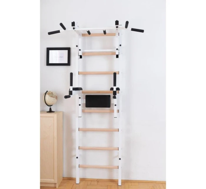 DREVENO-KOVOVÝ GYMNASTICKÝ REBRÍK S HRAZDOU A PRÍSLUŠENSTVOM BENCHK 232W