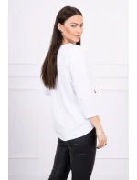 Blúzka s 3D grafikou vtáka biela