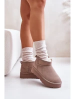 Moderní nízké zimní boty z semiše v khaki model 21644774 - Boto
