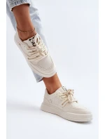 Dámské tenisky z ekokůže béžové model 21648813 - Boto Dámské tenisky z ekokůže béžové model 21648813 - Boto