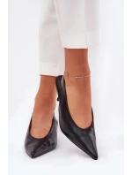 Lodičky Aricandia na otvorenom podpätku z ekokože - čierne Lodičky Aricandia na otvorenom podpätku z ekokože - čierne