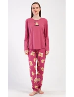 Dámske dlhé pyžamo Ružový medveď