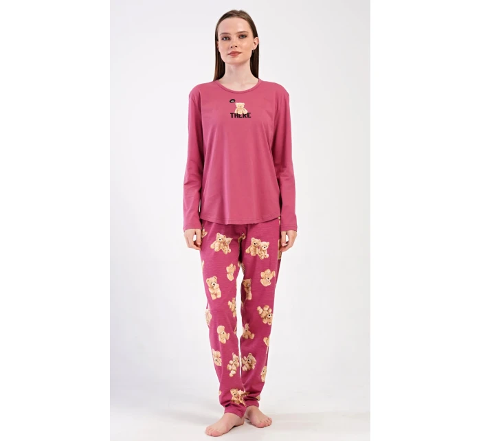 Dámske dlhé pyžamo Ružový medveď
