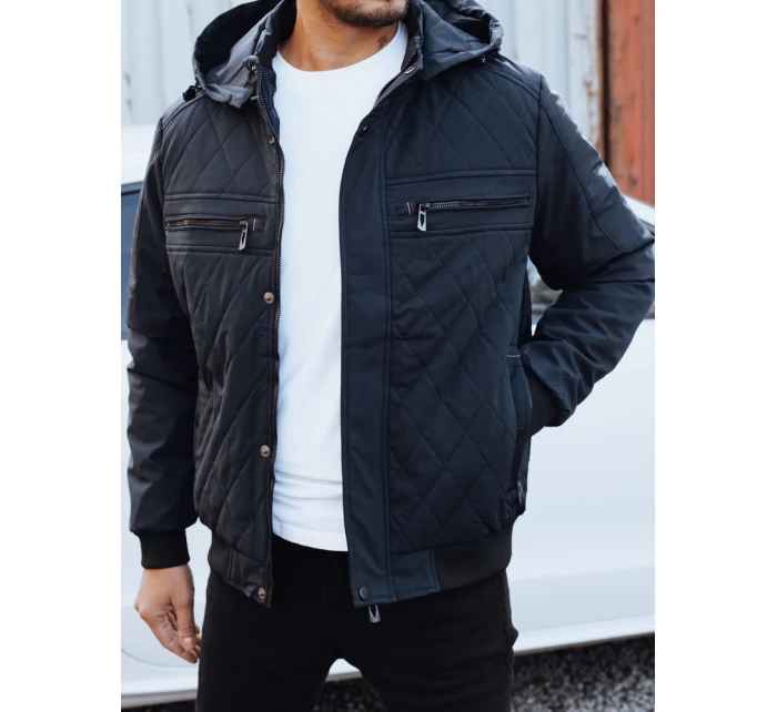 Pánská přechodná prošívaná bunda s kapucí tmavě modrá Dstreet model 21990745 - FashionStreet Pánská přechodná prošívaná bunda s kapucí tmavě modrá Dstreet model 21990745 - FashionStreet