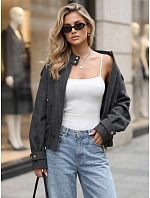 Krótka kurtka damska z stójką czarna model 22341051 - FashionStreet