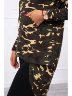 Mikina moro s dlhým chrbtom khaki+hnedá Mikina moro s dlhým chrbtom khaki+hnedá