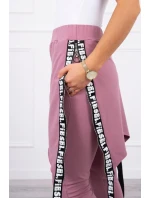 Nohavice/oblek s nápisom selfie tmavo ružové