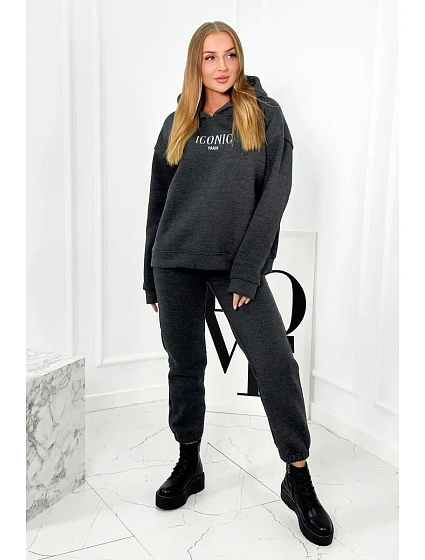 Izolovaná bavlněná souprava, mikina s model 18922071 + kalhotami Grafit - K-Fashion