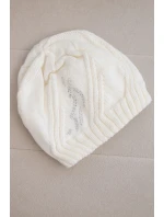 Dámská zimní vlněná čepice s ozdobnými krystalky K399 černá