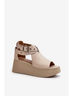 Kožené sandály na Beige model 21659891 - Zazoo