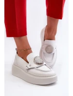 Kožené Mokasíny S Ozdobou Bílé model 21660952 - Zazoo