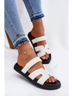 Klapki Damskie Z Rzepem Vinceza 17401 Białe