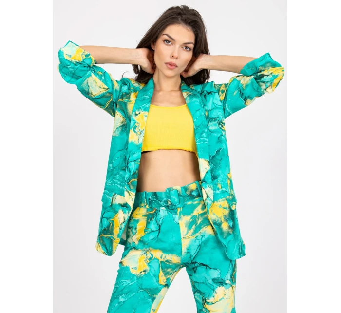 Dámské sako DHJ MA tyrkysové model 17445444 - FPrice Dámské sako DHJ MA tyrkysové model 17445444 - FPrice