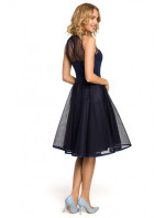 Společenské šaty pod kolena se  tmavě modré model 18002307 - Moe