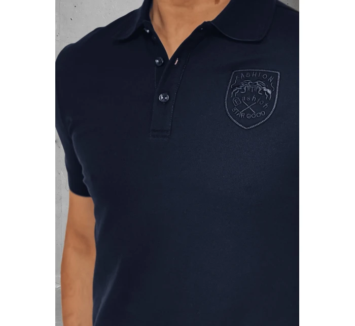 Pánská polokošile s nášivkou modrá Dstreet model 21987839 - FashionStreet