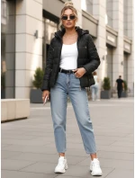 Dámska prešívaná bunda s kapucňou čierna FashionStreet TY5591