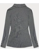 Tmavomodrá dámska nadrobno pruhovaná košeľa (SSY2026)