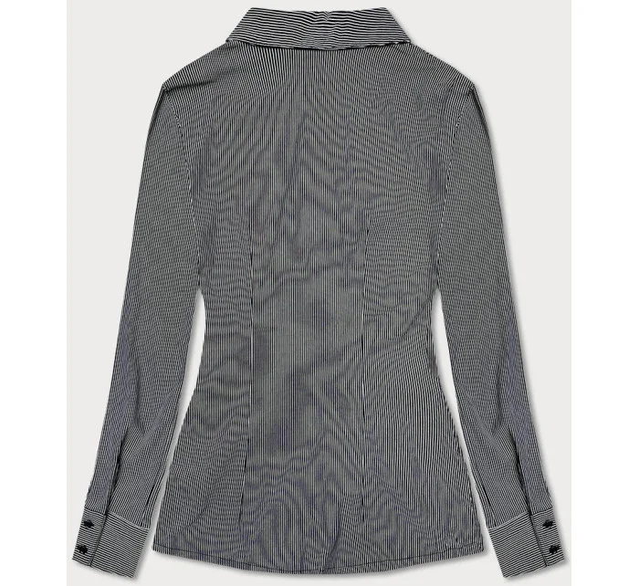 Tmavomodrá dámska nadrobno pruhovaná košeľa (SSY2026)