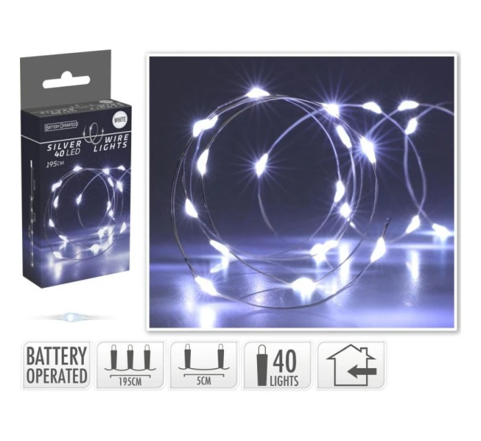 LAMPKI NA GIRLANDA 40 LED BIAŁY model 21832586