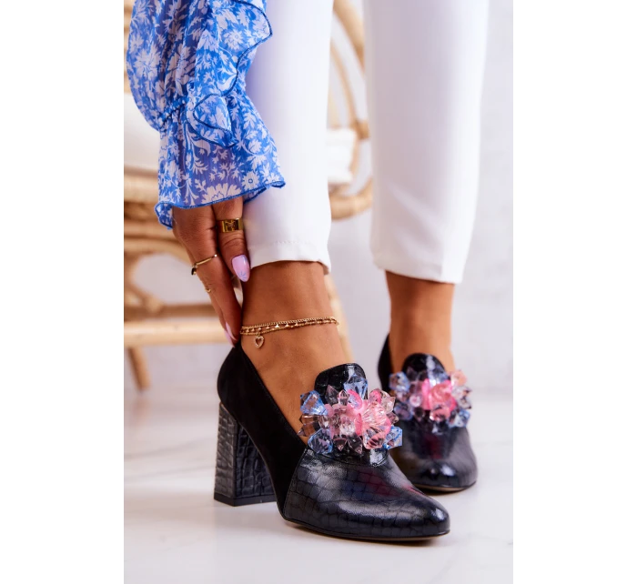 Semišové Lodičky Kůže černé model 21579520 - Boto