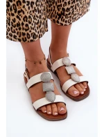 Dámské Ploché Sandály S Ozdobami model 21661469 Bílé - SERGIO LEONE