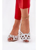 Ażurowe Baleriny Z Odkrytymi Palcami Srebrne Calgis