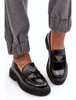 Dámské mokasíny na plochém podpatku Černá Venla Dámské mokasíny na plochém podpatku Černá Venla