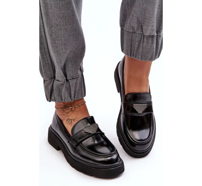 Dámské mokasíny na plochém podpatku Černá Venla Dámské mokasíny na plochém podpatku Černá Venla