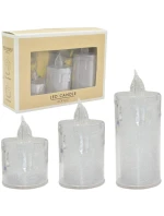 SADA 3 DEKORATÍVNYCH LED SVIEČOK TEPLÁ BIELA
