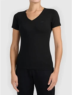 T-shirt basic z dekoltem typu serek damski 4F 4FWMM00TTSHF3307-20S