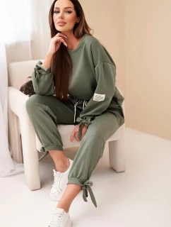 Dámská souprava z viskózy s khaki vázáním barva model 21937978 - K-Fashion