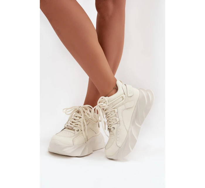 Dámské tenisky přírodní kůže  bílá model 21711773 - Goe