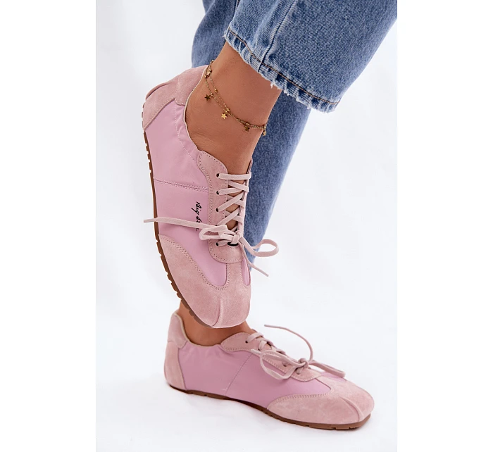 Semišové Nízké Dámské Tenisky Big Star TT274600 Růžové