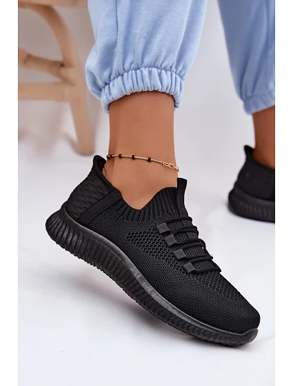 Materiálové Vkládací Sportovní Dámské Boty Černé Olive