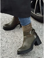 Dámské boty na podpatku zelené Dstreet model 21981421 - FashionStreet