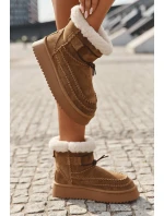 Semišové dámské zimní boty s ozdobnými Big Star Camel model 21708676 - Big Star Shoes