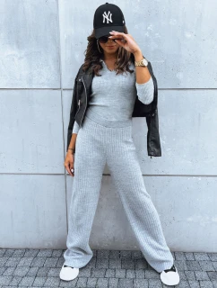 Dámske nohavice so širokými nohavicami MOSSYMOOD sivá FashionStreet UY1691