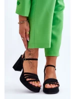 Dámské semišové sandály na platformě Černé model 21613994 - Boto