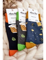 Męskie Skarpetki We Wzory Piwo Czarne - Wzór 2