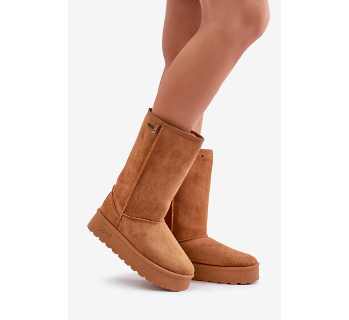 Vysoké Sněhové Boty Na Platformě Big Star model 21679161 Camel - Big Star Shoes Vysoké Sněhové Boty Na Platformě Big Star model 21679161 Camel - Big Star Shoes