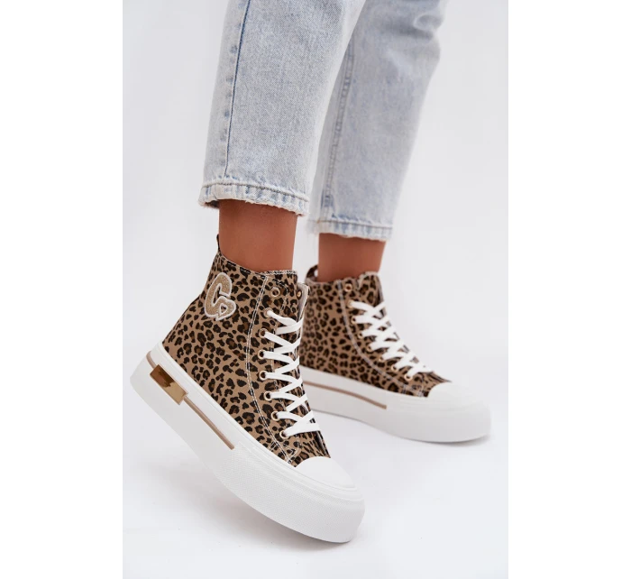 Dámské tenisky na platformě s leopardím vzorem Meloria