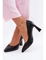 Elegantní Lodičky na Podpatku model 22100000 Černé - VINCEZA