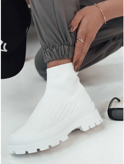 Dámske ponožkové topánky ORCE white FashionStreet ZY0472 Dámske ponožkové topánky ORCE white FashionStreet ZY0472