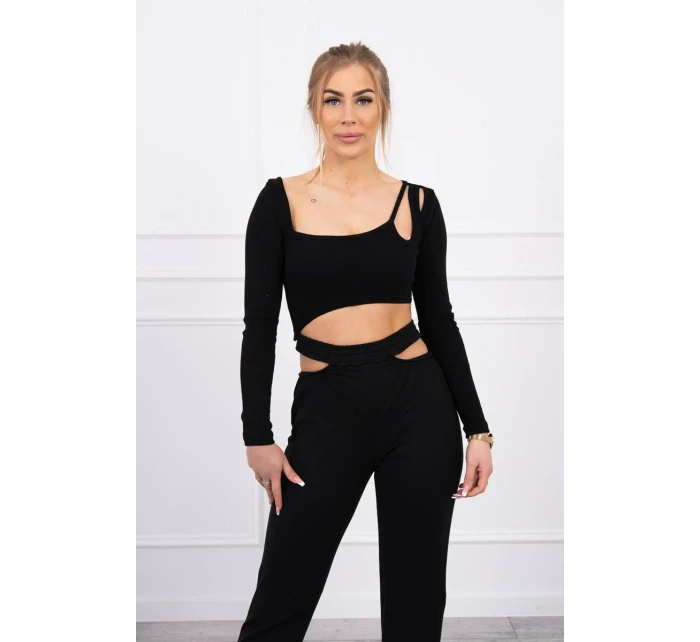Súprava s blúzkou čierna