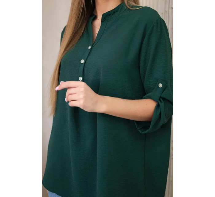 Halenka s prodlouženým zadním dílem tmavě zelená