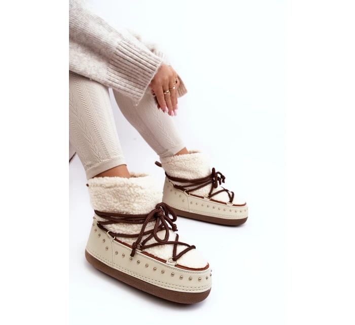 Dámské zateplené sněhule Bežové model 21637486 - Boto Dámské zateplené sněhule Bežové model 21637486 - Boto