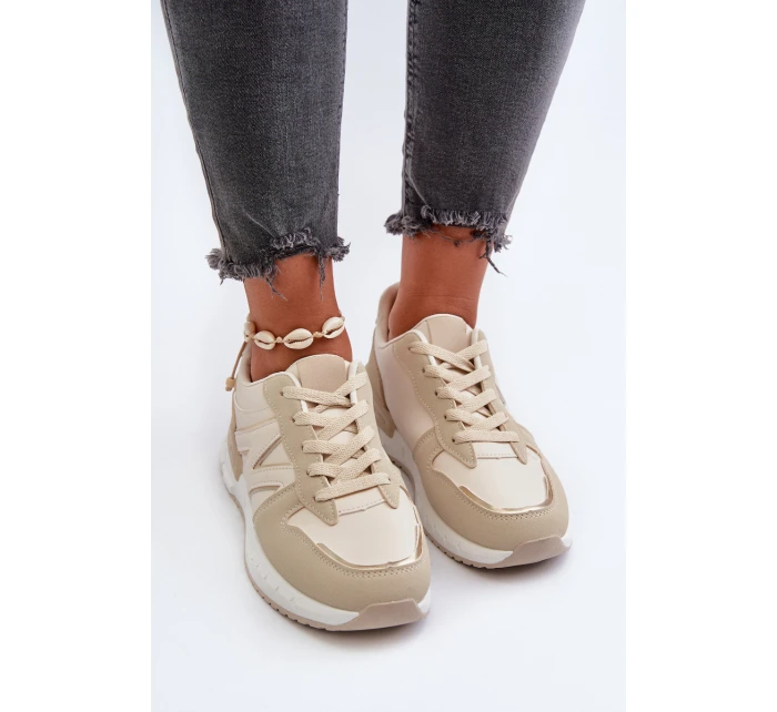 Dámské tenisky z ekokože béžové model 21657585 - Boto