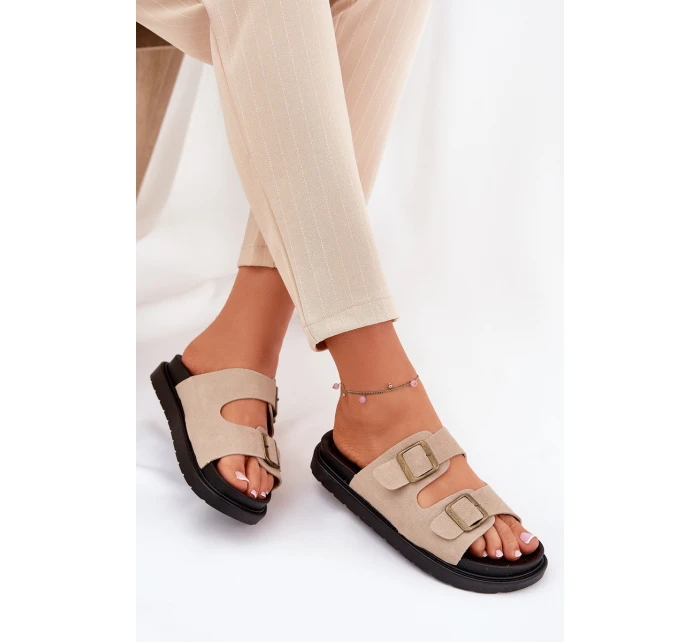 Dámské Sandály Na Platformě S Přezkami Béžové model 21688711 - Boto